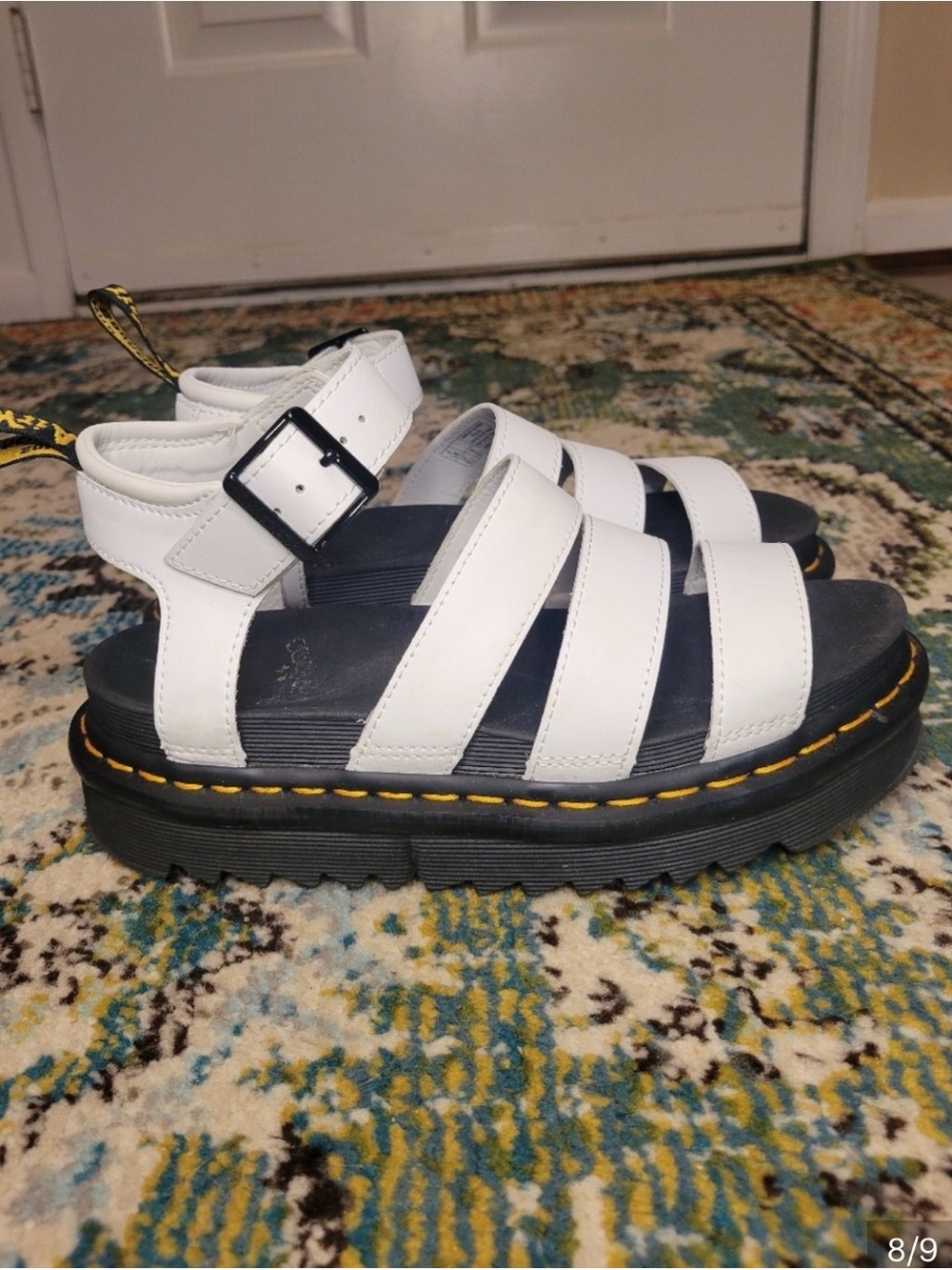 *Like New* Dr. Martens - Blaire Gladiator Sandals in White Size 6